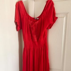 Esmeralda Peasant Red Dress